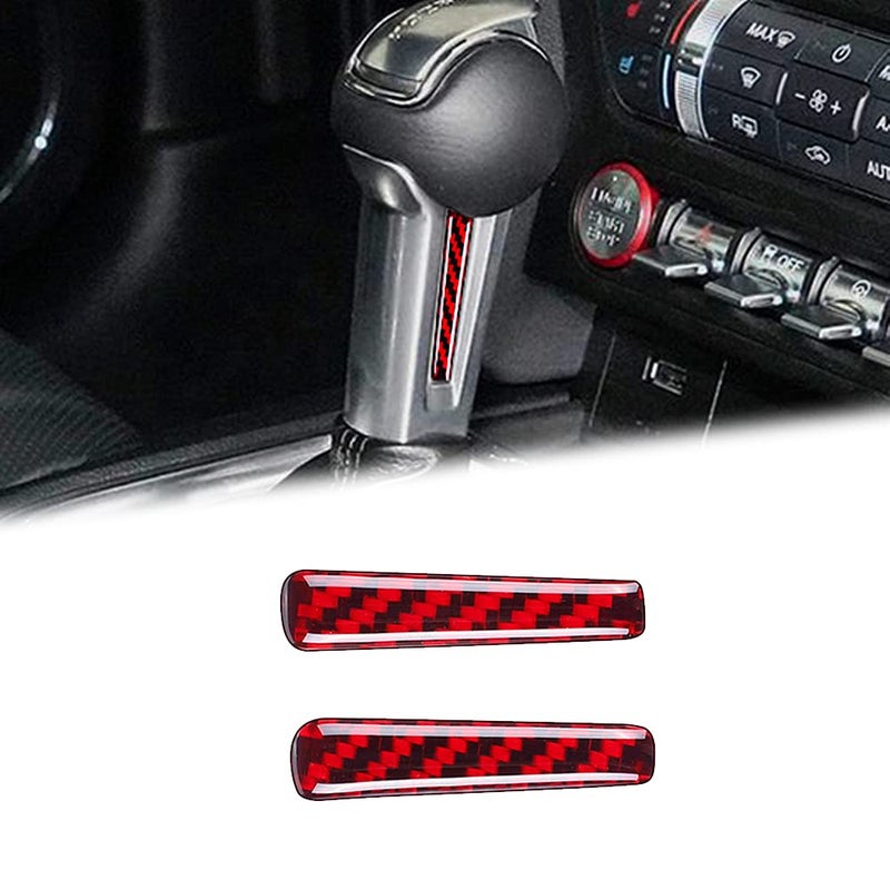 BLAKAYA Compatible with Sticker Carbon Fiber Control Handle Trim Cover Accessories for Ford Mustang 2015 2016 2017 2018 2019 2020 2021 (2PCS Red) - Image 1